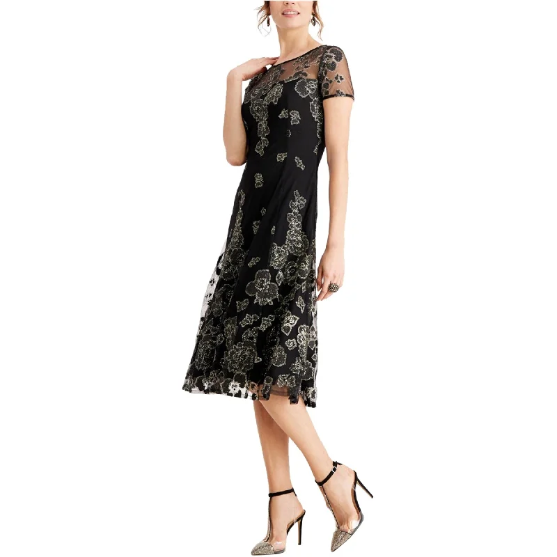 women's halter dressesIgnite Evenings Womens Glitter Floral A-line Dress, Black, 12