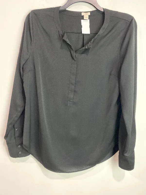 women's tops for picnics in the parkTop Long Sleeve By J. Crew In Black, Size: L