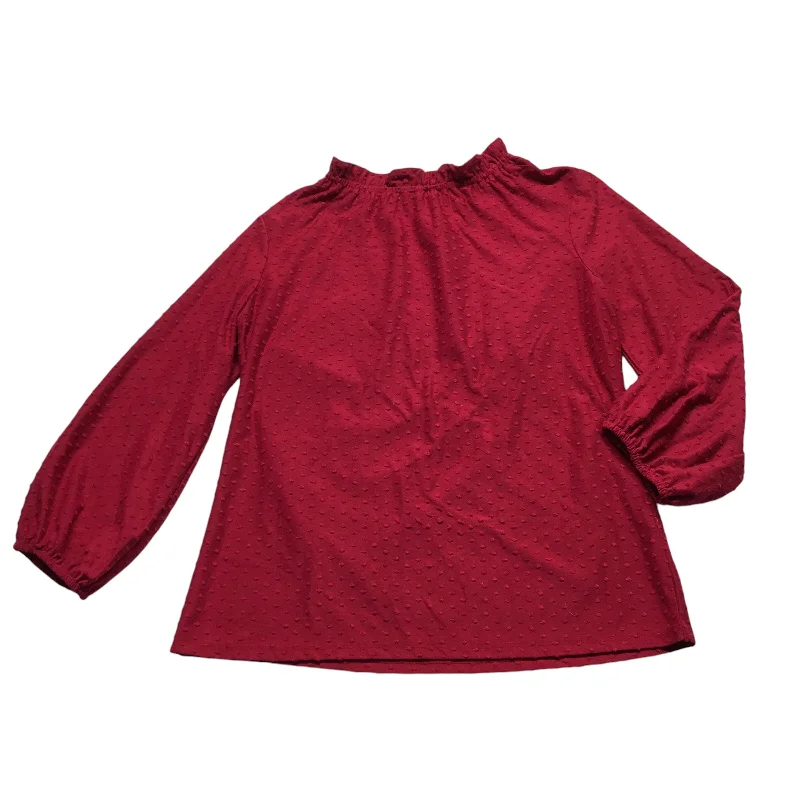 women's tops for those who want to create outfits that are both unique and memorableTop Long Sleeve By Adrianna Papell In Red, Size: S