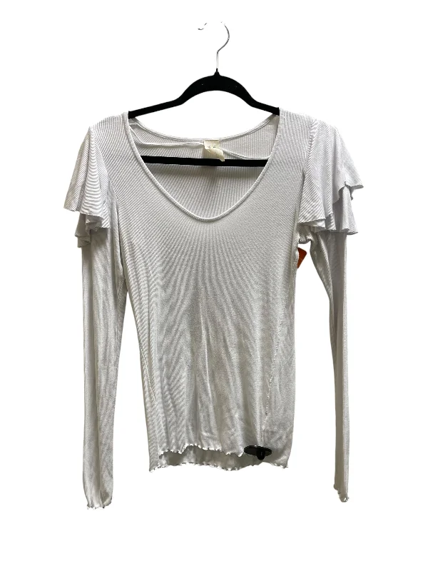 women's tops with built-in brasTop Long Sleeve By Free People In White, Size: S