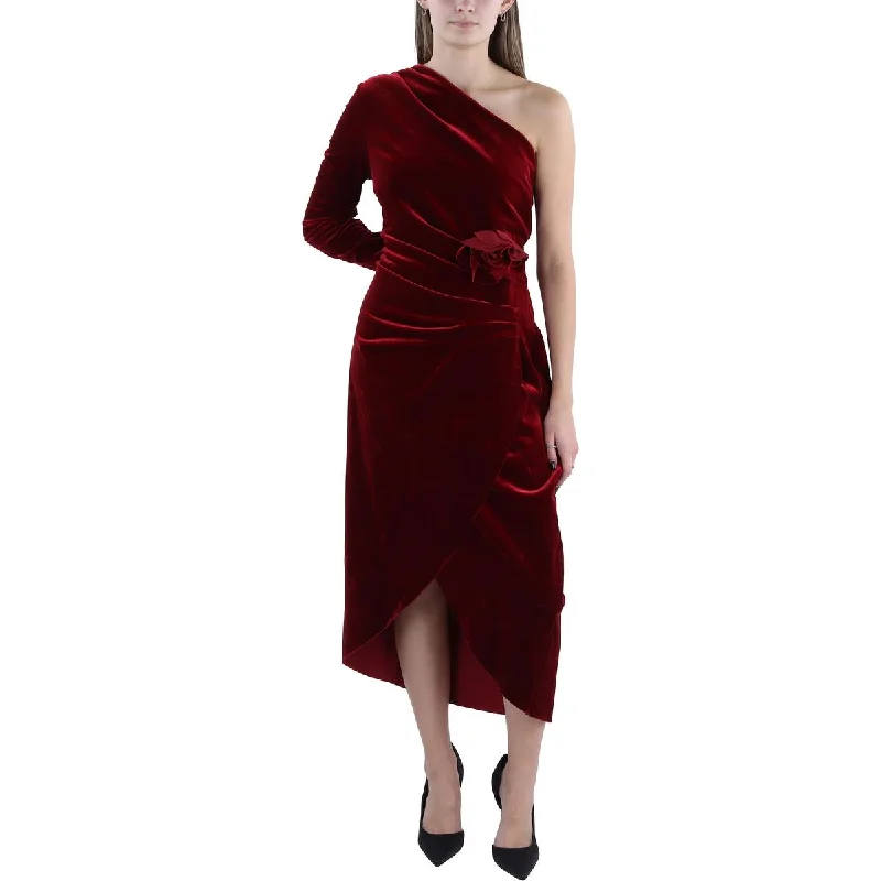 women's curve-hugging dressesChiara Boni Womens Velvet Midi Cocktail And Party Dress