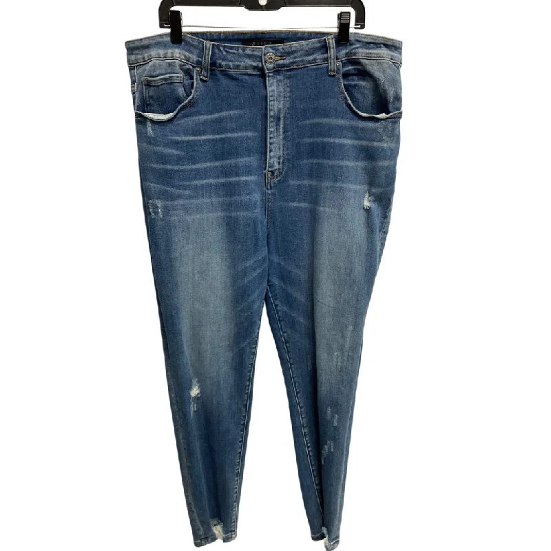 women's denim jeans for a cozy dayJeans Skinny By Risen In Blue Denim, Size: 3x