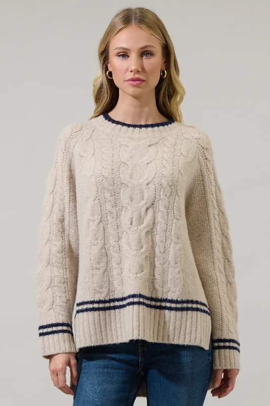 elegant women's topsEudora Oversized Cable Knit Sweater