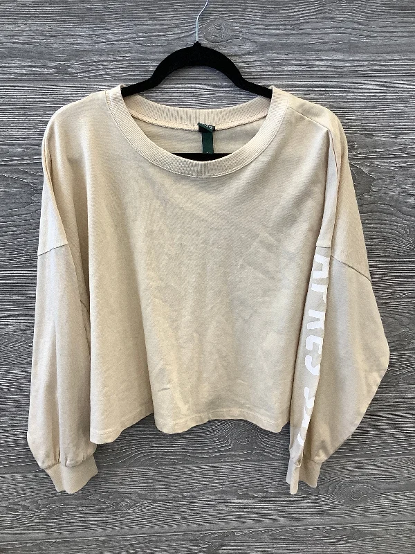 women's tops for those who want to stay warm and stylish during colder weatherTop Long Sleeve By Wild Fable In Beige, Size: Xxl