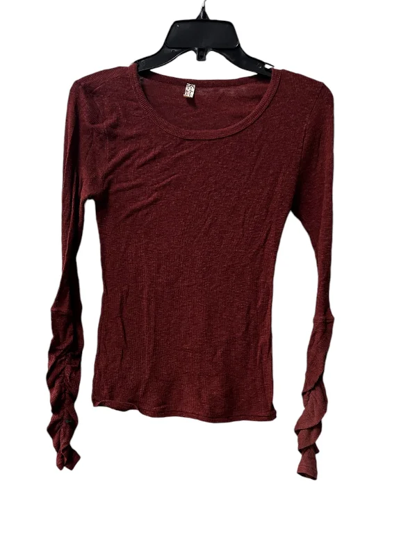 women's tops with sequin embellishmentsTop Long Sleeve Basic By Free People In Brown, Size: S