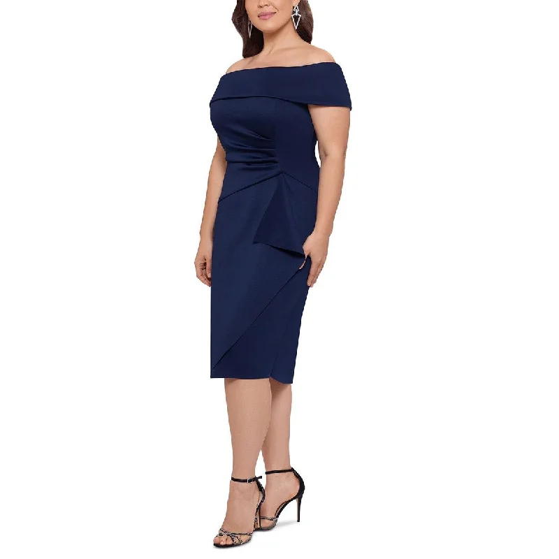 Button-Down DressXscape Womens Plus Faux Wrap Midi Cocktail and Party Dress