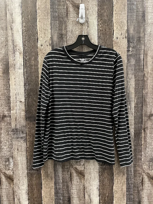 women's tops with beading accentsTop Long Sleeve By Time And Tru In Striped Pattern, Size: L