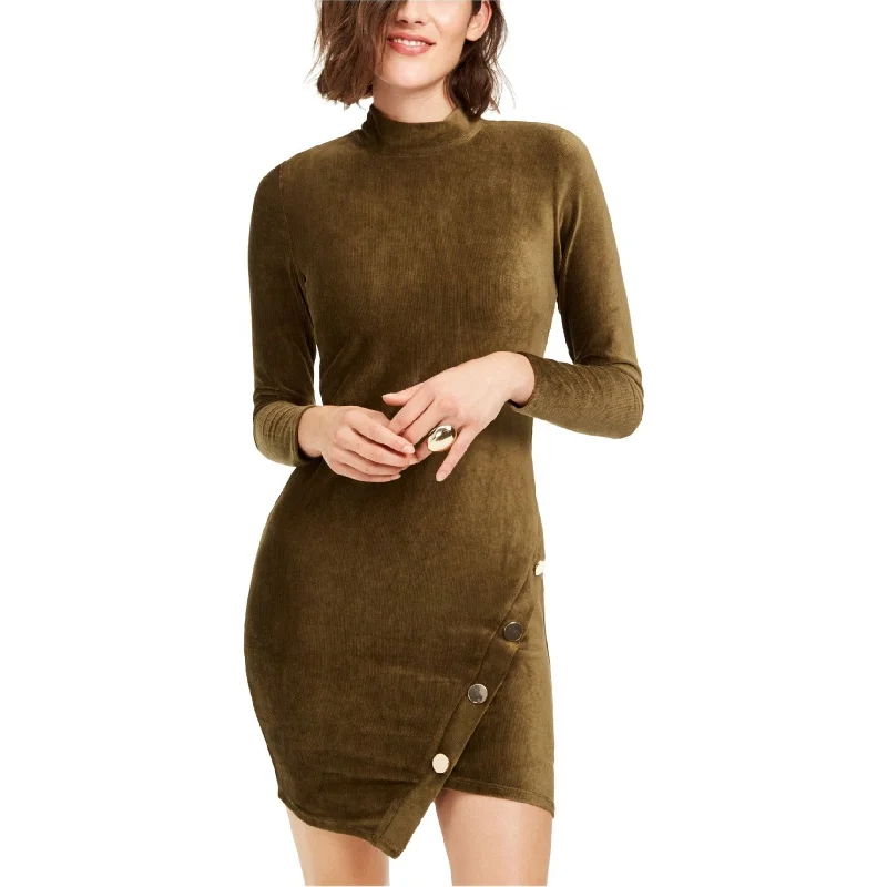 Body-Hugging DressAlmost Famous Womens Corduroy Bodycon Dress, Green, Large