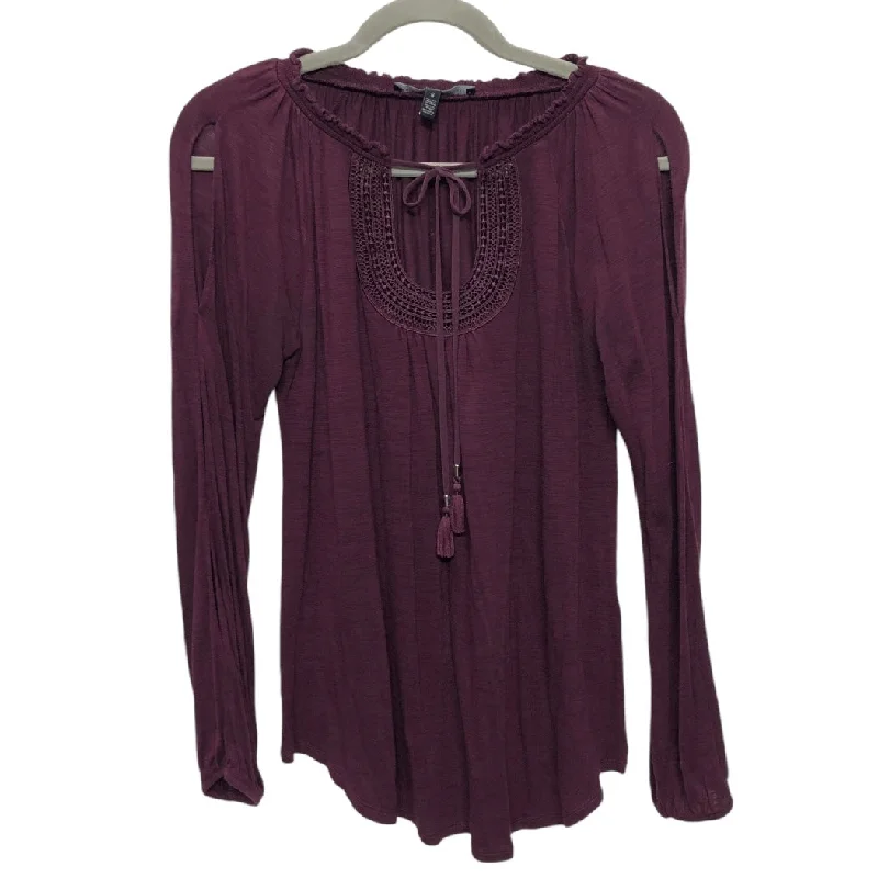 off-the-shoulder women's topsTop Long Sleeve By White House Black Market In Purple, Size: S