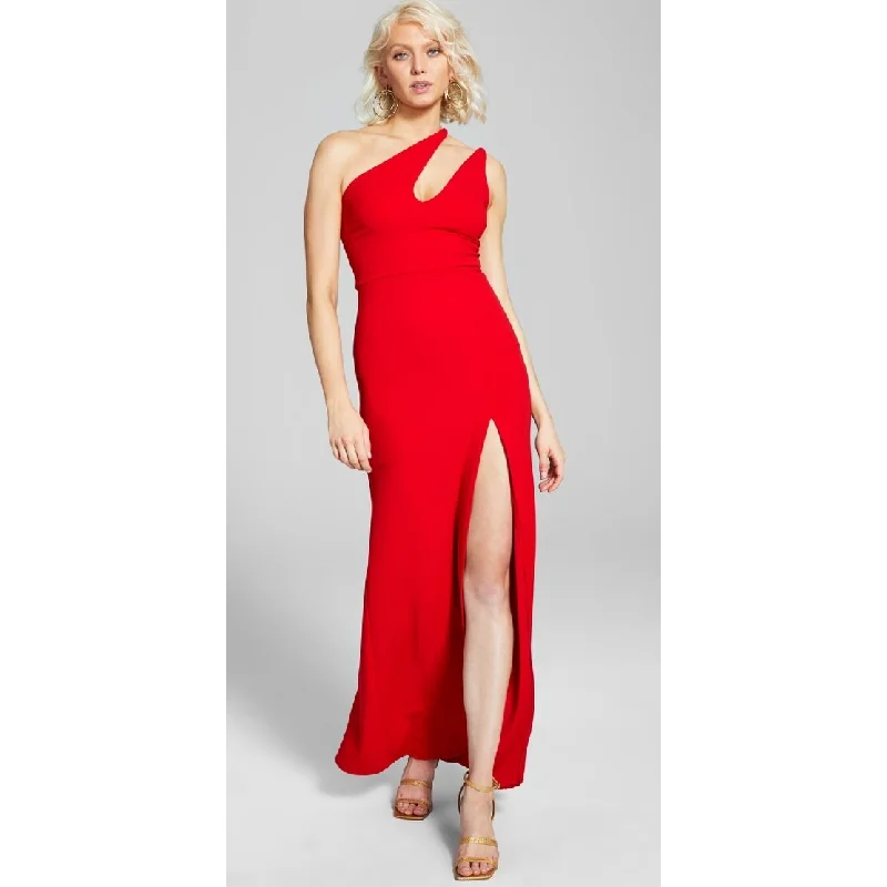 women's boho dressesB Darlin Women's Cut Out One Shoulder Evening Dress Red Size 17-18