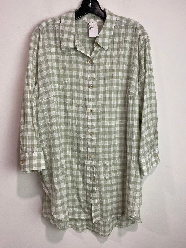 women's tops for casual FridaysTop Long Sleeve By Cato In Green, Size: Xl