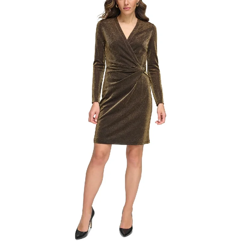 Nursing DressTommy Hilfiger Womens Petites Long Sleeve Midi Cocktail And Party Dress