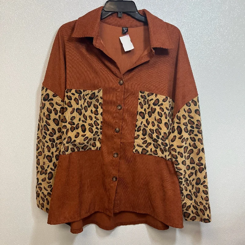 women's tops for those who love to mix and match prints and patternsTop Long Sleeve By Clothes Mentor In Animal Print, Size: 1x