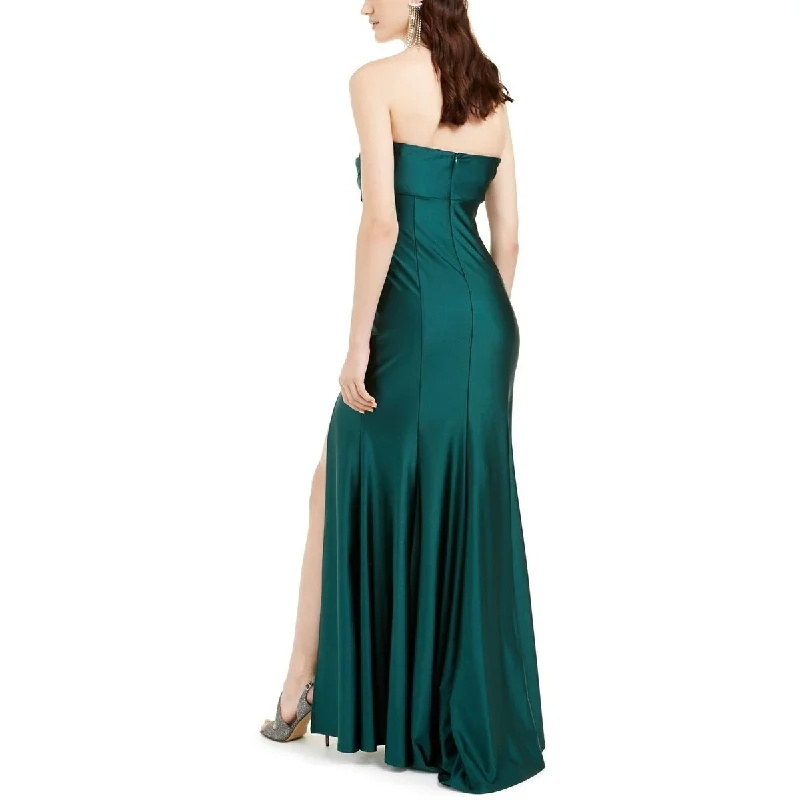 women's midi dressesJump Women's Satin Long Evening Dress Green Size 3