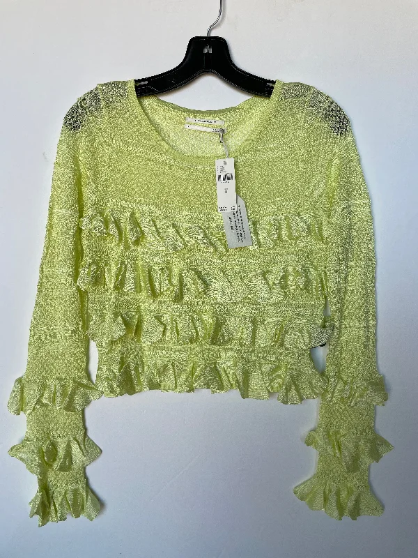 women's tops with floral printsTop Long Sleeve By Anthropologie In Green, Size: M