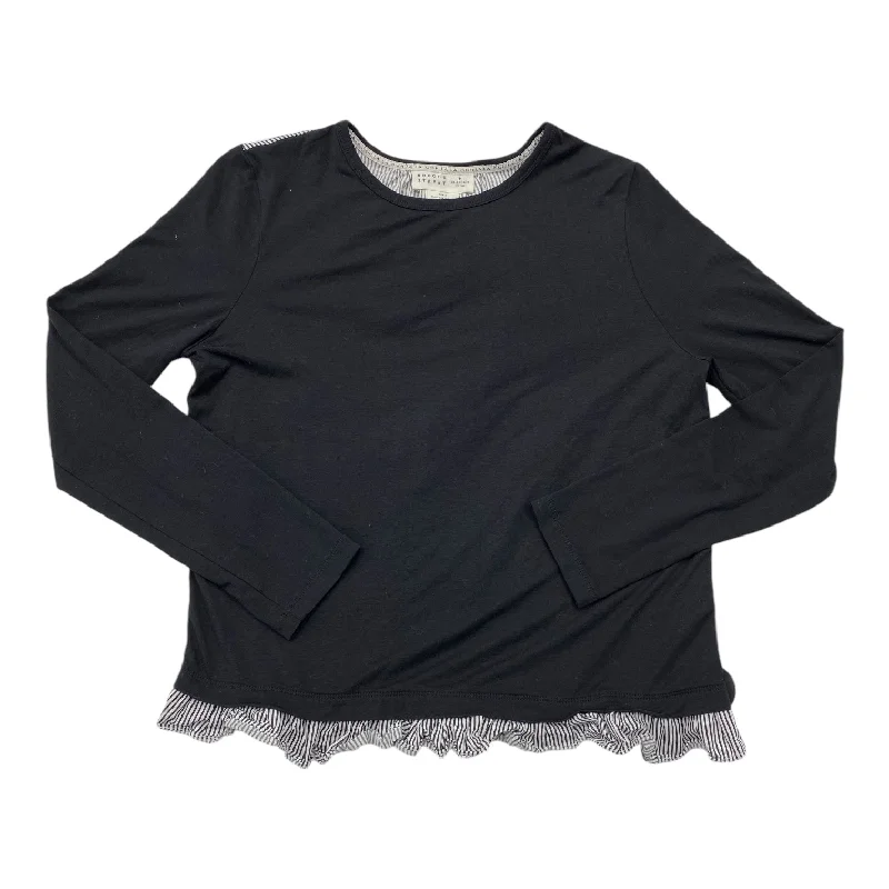 women's tops that offer a perfect blend of style, comfort, and affordabilityTop Long Sleeve Designer By Kate Spade In Black & White, Size: S