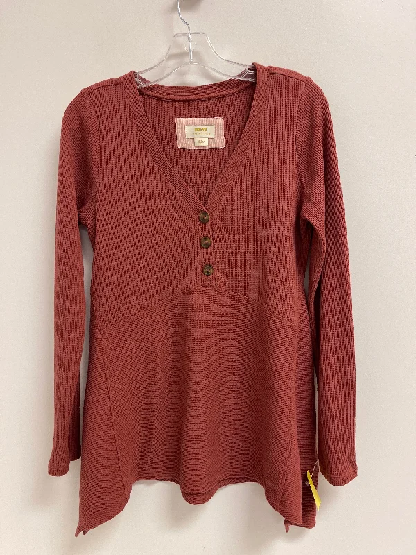 women's tops for those who want to make a bold fashion statement with their choice of topsTunic Long Sleeve By Maeve In Red, Size: S