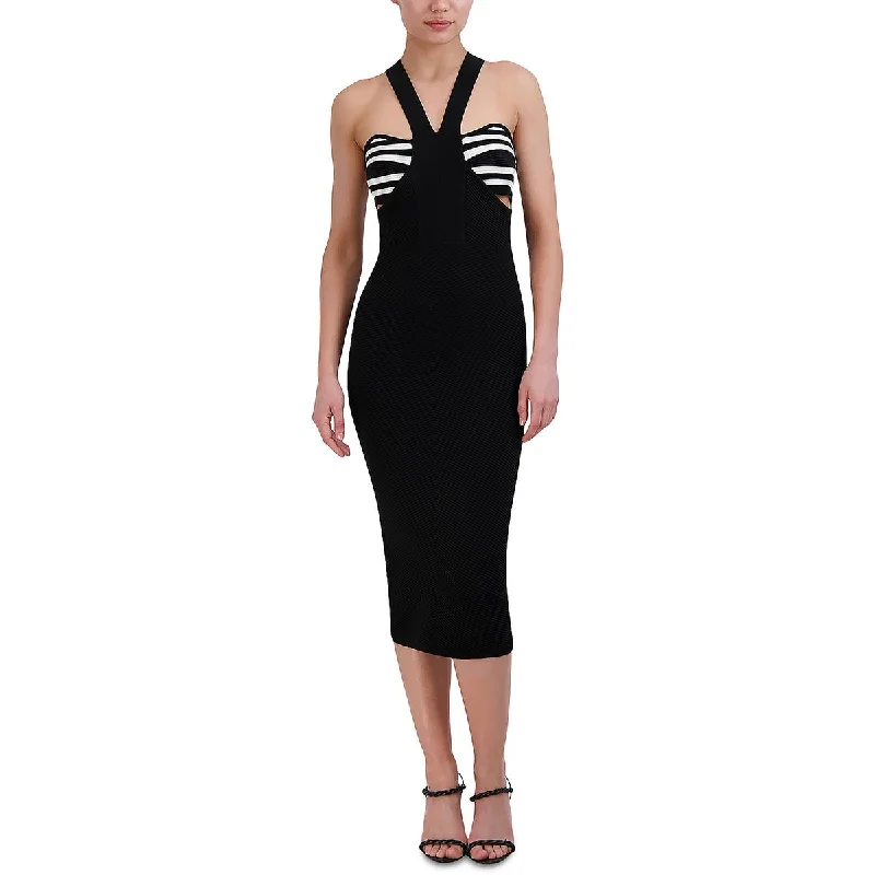 women's shift dressesBCBGMAXAZRIA Womens Midi Cutout Bodycon Dress