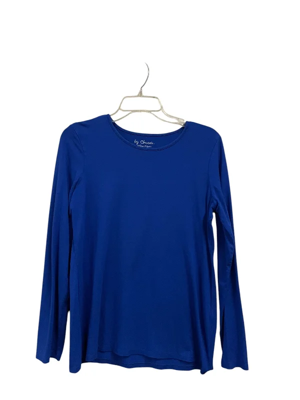 elegant women's topsTop Long Sleeve Basic By Chicos In Blue, Size: M