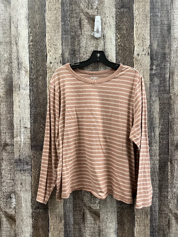 women's tops for those who want to add a touch of sophistication to their casual attireTop Long Sleeve Basic By Old Navy In Striped Pattern, Size: Xxl