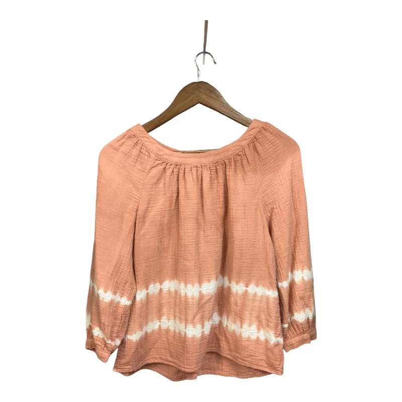 women's tops for maximalist fashion loversTop Long Sleeve By Madewell In Peach, Size: Xs