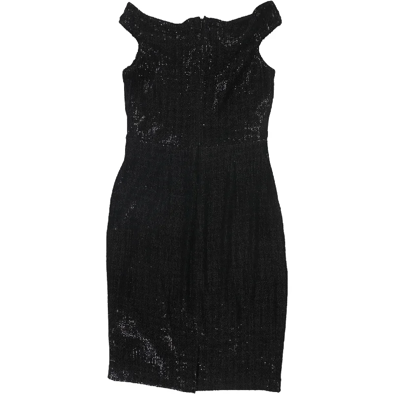 Plunging Neckline DressRalph Lauren Womens Sequin Bodycon Dress, Black, 8