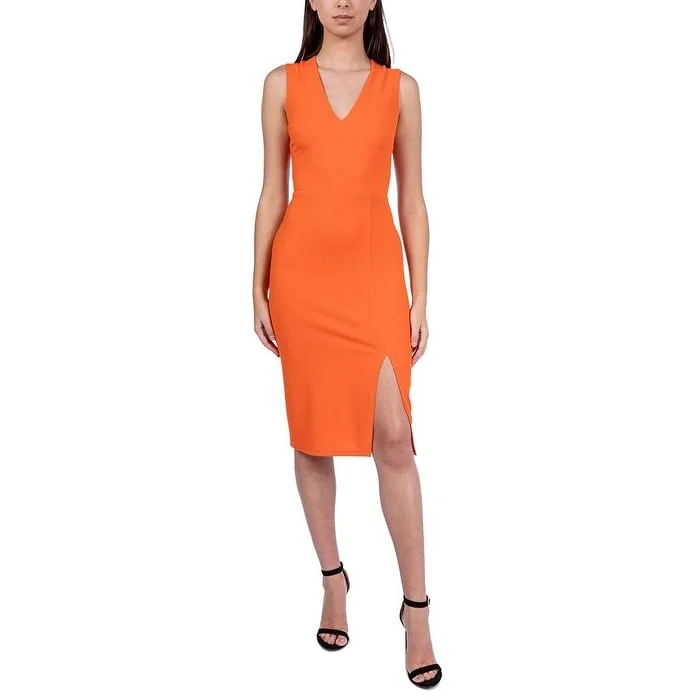 Sweetheart Neckline DressB Darlin Women's Crisscross Knee Length Bodycon Dress Orange Size 2TB