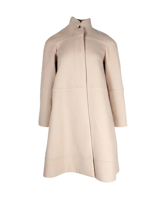 women's wool coatsChloe A-Line Cape Coat in Cream Cashmere