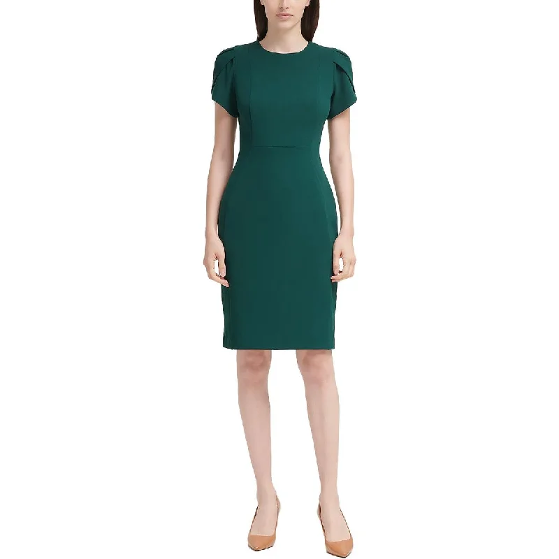 women's retro dressesCalvin Klein Womens Tulip Sleeve Midi Wear To Work Dress