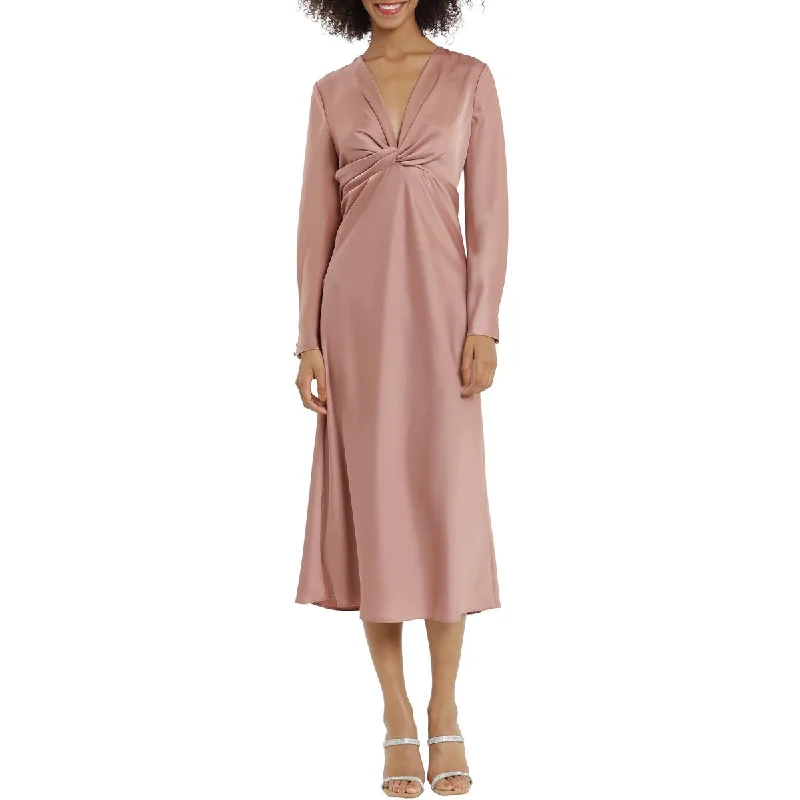 Pearl DressMaggy London Womens Satin V-Neck Midi Dress