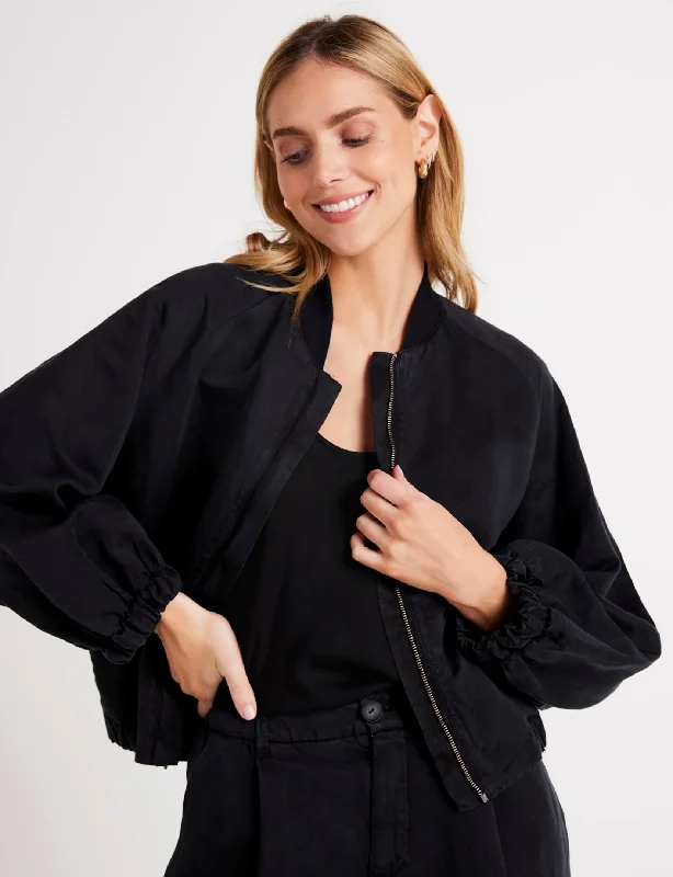 women's coats for relaxed weekendsChloe Clean Bomber Jacket, Black