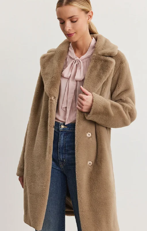 parkas for womenEvalyn Lux Faux Fur Coat