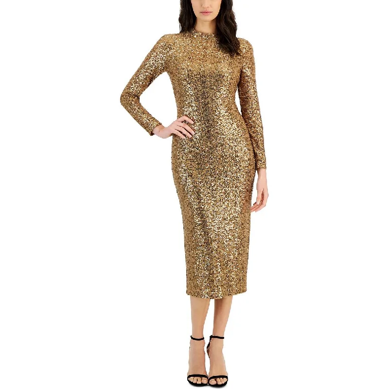 women's hourglass figure dressesAnne Klein Womens Sequined Party Dress Midi Dress