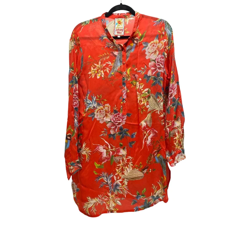 women's tops for statement-making outfitsTop Long Sleeve Designer By Johnny Was In Red, Size: M