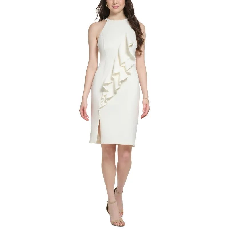 women's mother of the bride dressesVince Camuto Women's Halter Bodycon Dress White