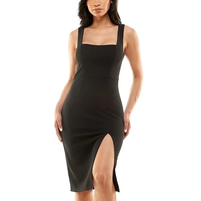 Wrap DressSpeechless Junior's Square Neck Bodycon Dress Black Size Medium