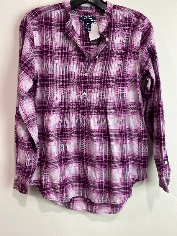 off-the-shoulder women's topsTop Long Sleeve By Lands End In Purple, Size: Sp