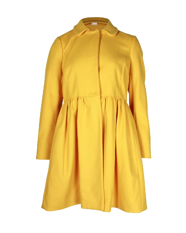 women's coats for cozy nights inRed Valentino Coat Dress in Yellow Wool