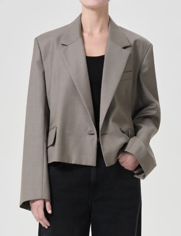 women's coats for travelCallie Cropped Blazer, Khaki