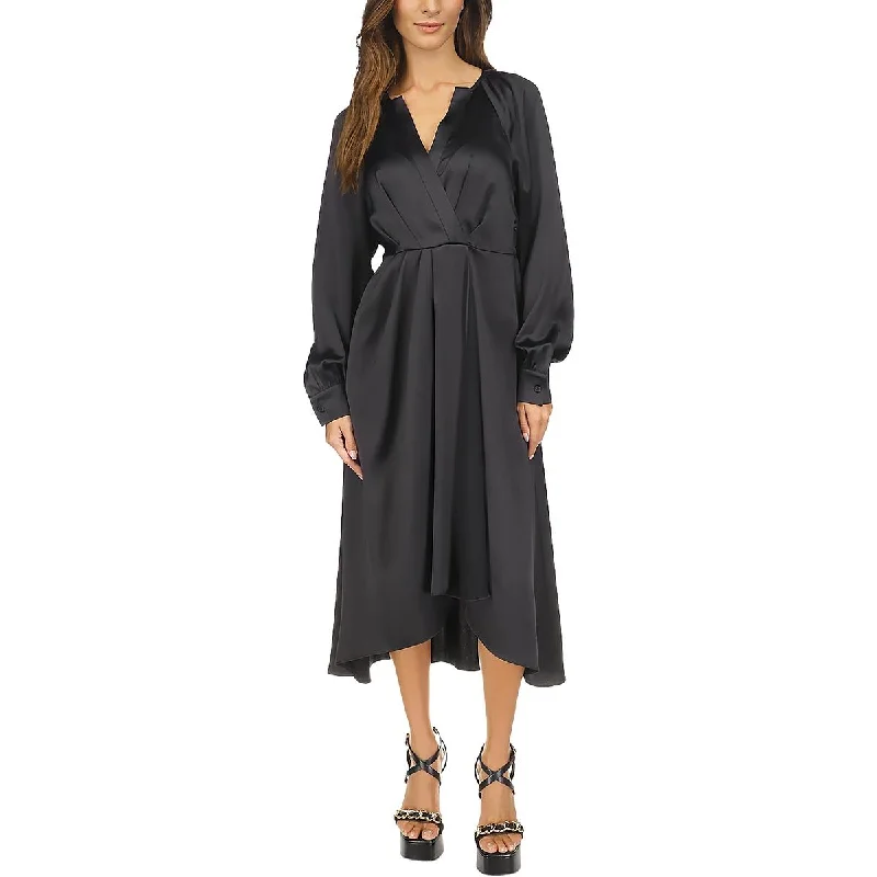 women's velvet dressesMICHAEL Michael Kors Womens Midi Surplice Wrap Dress