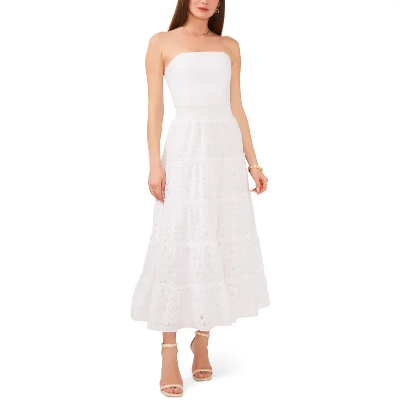 women's fashionable dresses1.State Womens Cotton Eyelet Midi Dress