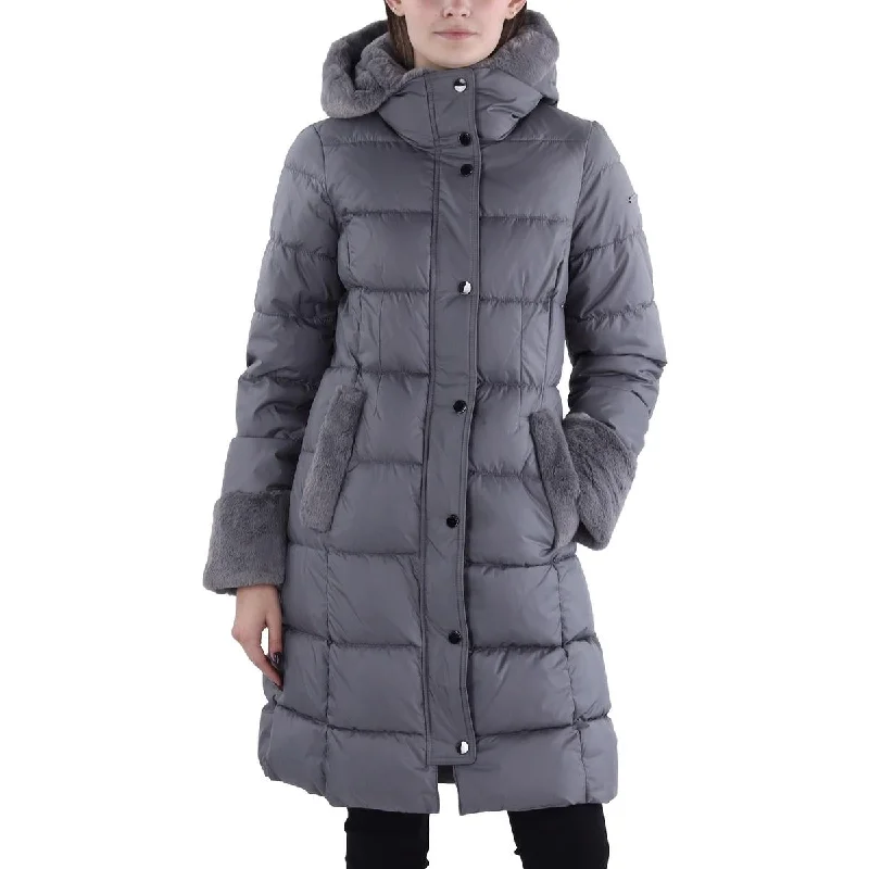 women's coats with button-down frontsWomens Hooded Long Puffer Jacket