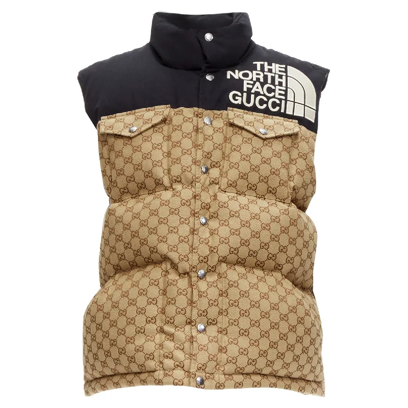 women's coats for casual FridaysGucci The North Face GG Monogram Padded Vest Jacket