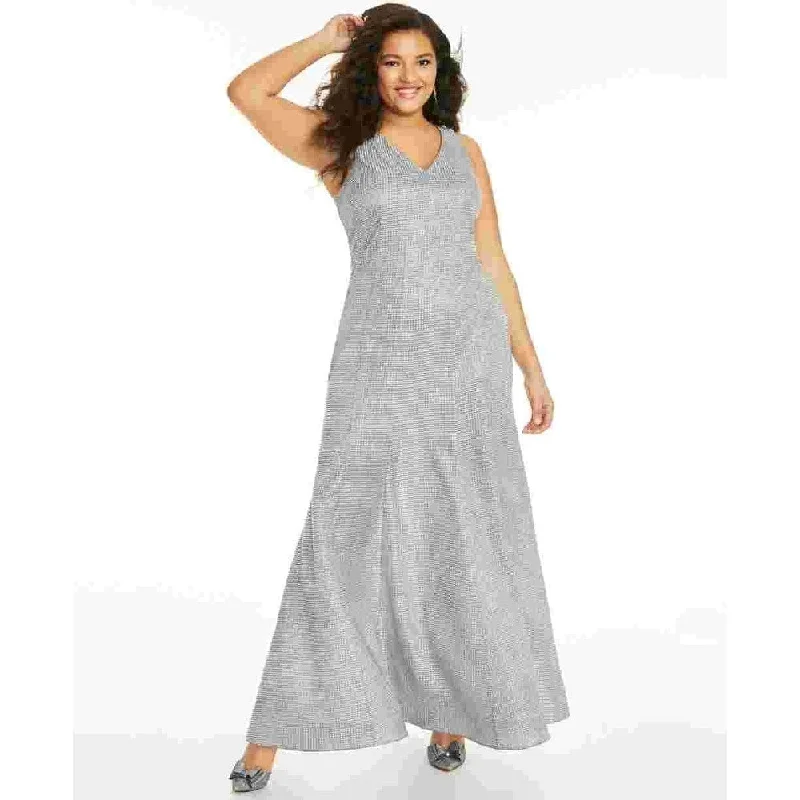 Wrap DressSequin Hearts Women's Solid Sleeveless Evening Dress Silver Size 16