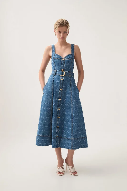 Prom DressRatio Logo Denim Midi Dress