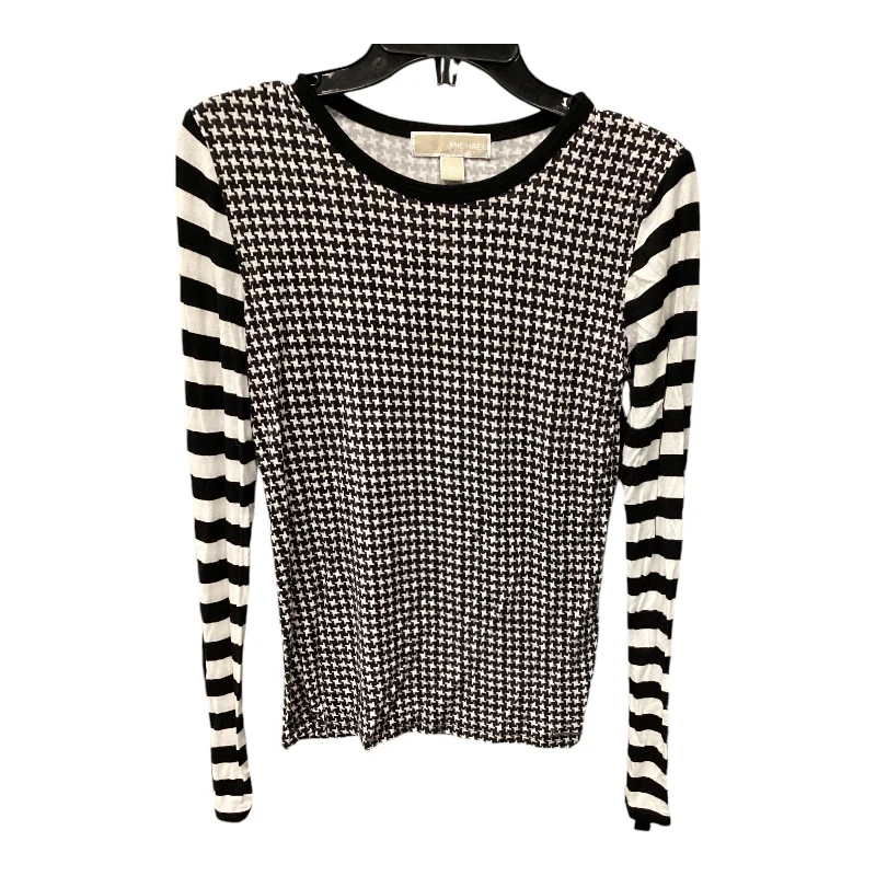 women's tops for those who love to shop for unique findsTop Long Sleeve By Michael By Michael Kors In Black & White, Size: S