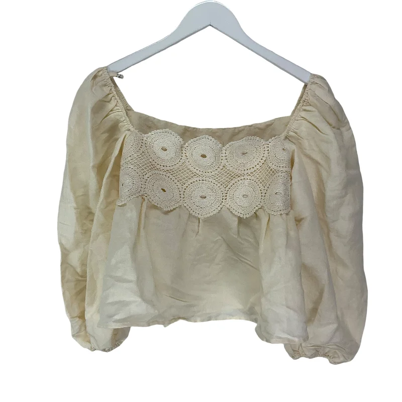 women's tops for those who prefer classic over trendy stylesTop Long Sleeve By Anthropologie In Cream, Size: M