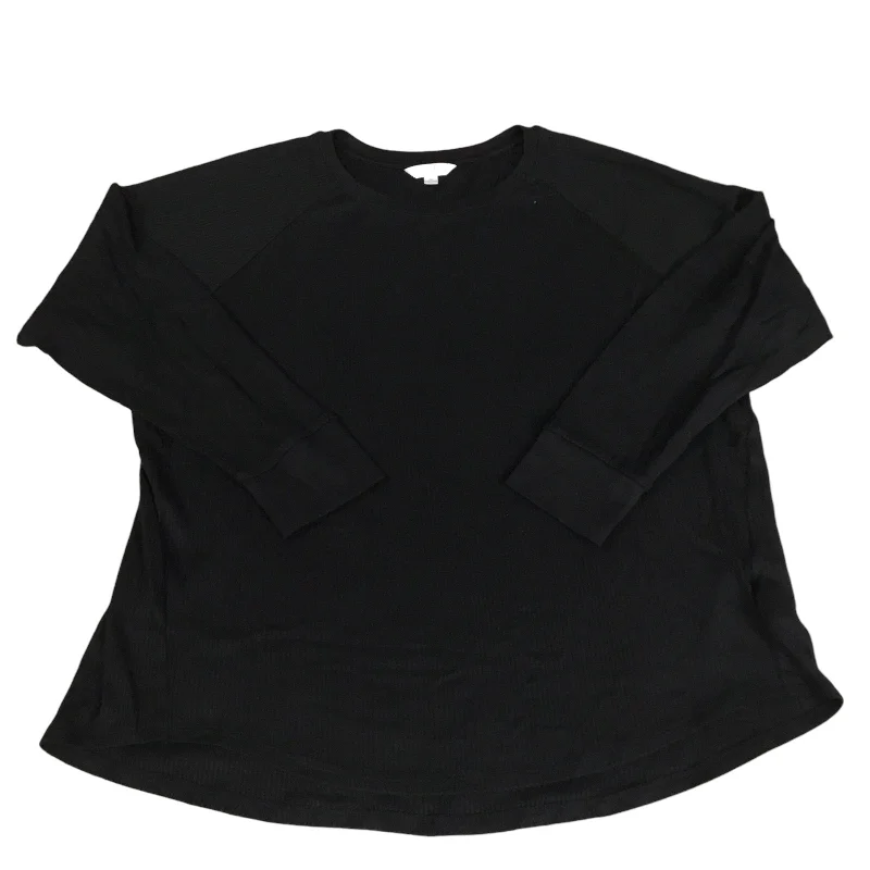 women's tops for those who want to wear pieces that are both functional and fashionableTop Long Sleeve Basic By Time And Tru In Black, Size: Xl