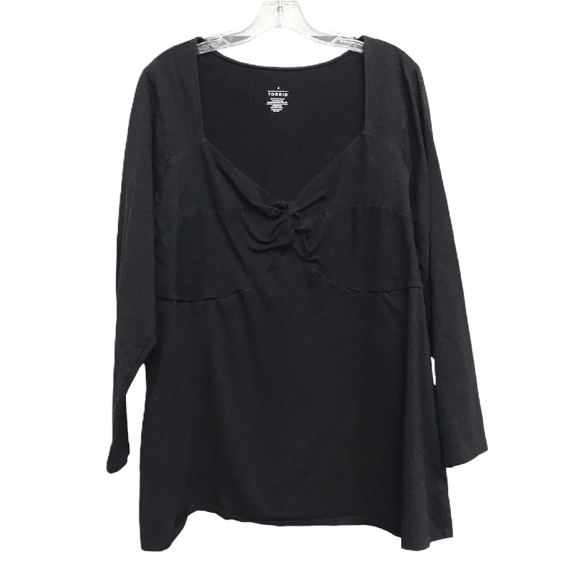 women's tops in solid colorsTop Long Sleeve By Torrid In Black, Size: 4x