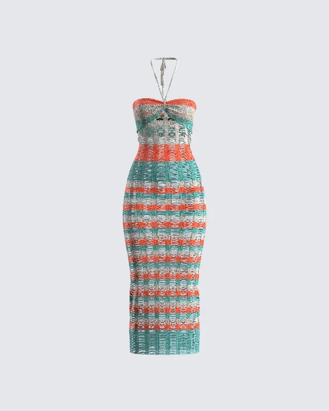 Peter Pan Collar DressDerica Multi Open Knit Midi Dress